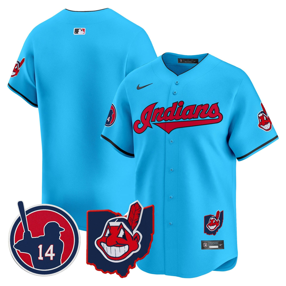 Cleveland Indians Larry Doby Patch Vapor Premier Limited Jersey - All Stitched