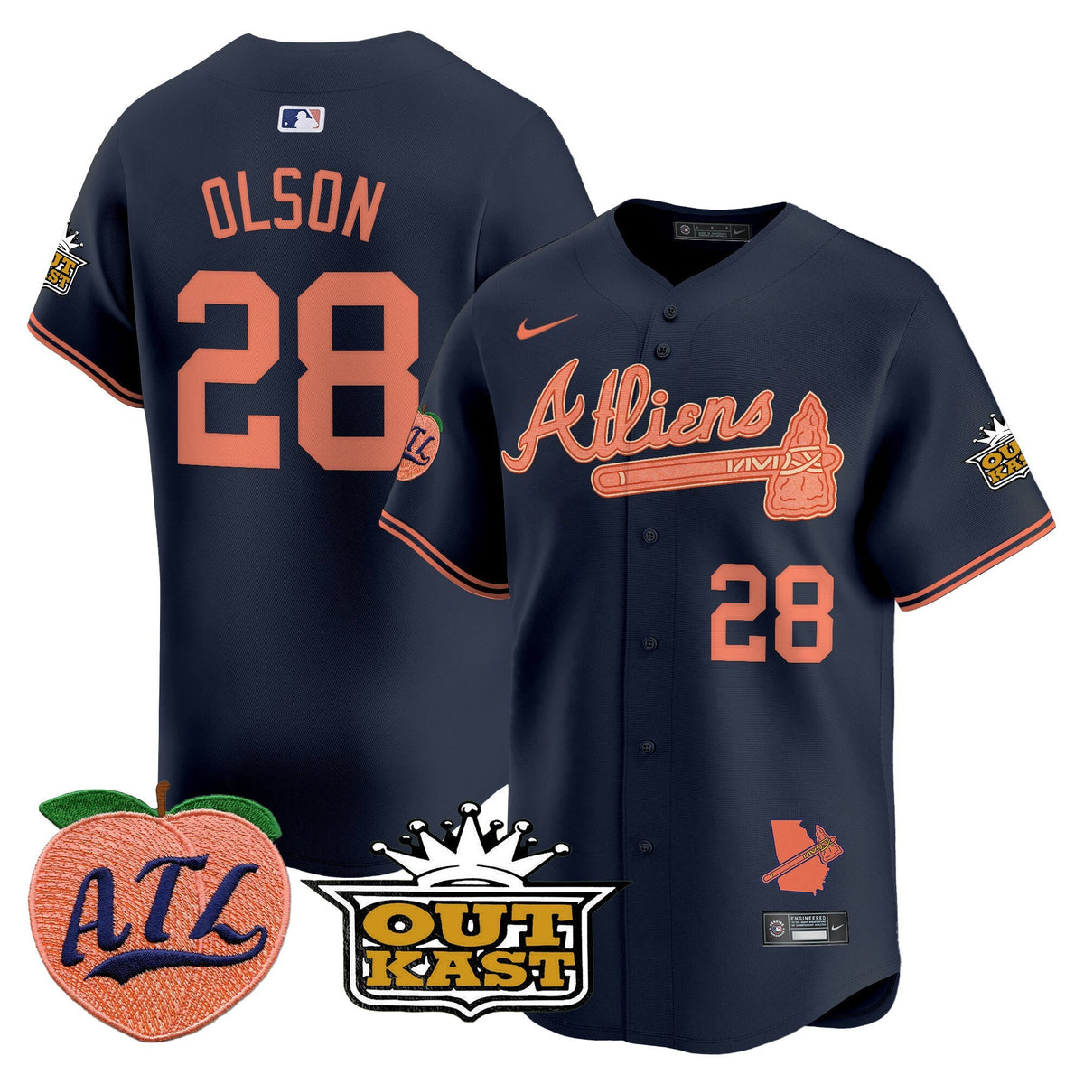 ATL Atliens & Peach Vapor Premier Limited Jersey - All Stitched