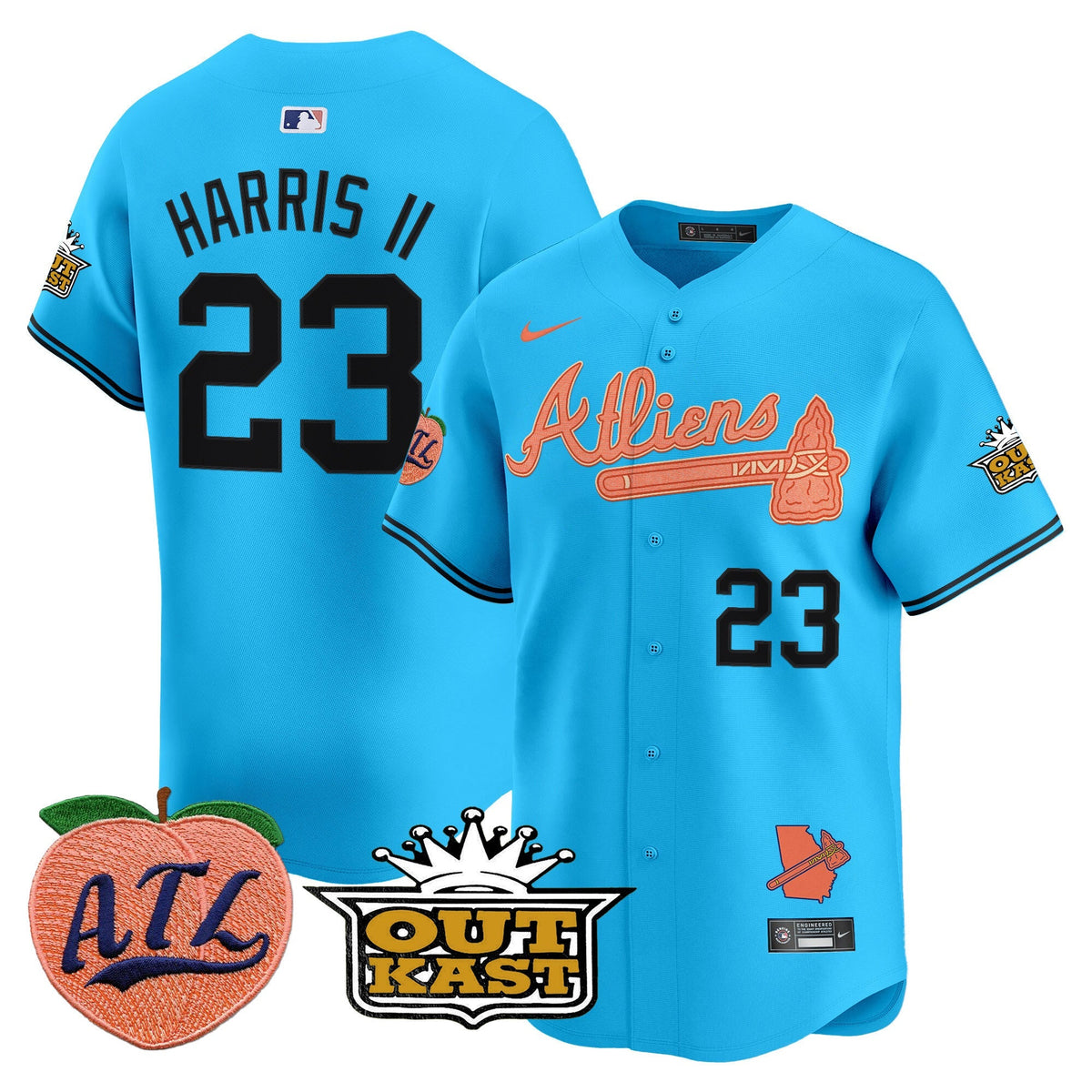 ATL Atliens & Peach Vapor Premier Limited Jersey - All Stitched