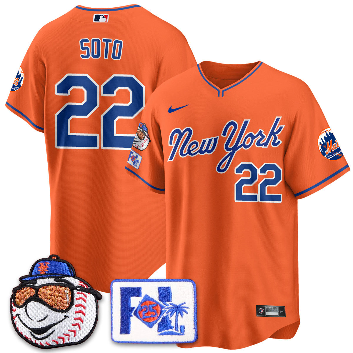 NYM Blue Road 2025 Spring Training Jersey - All Stitched