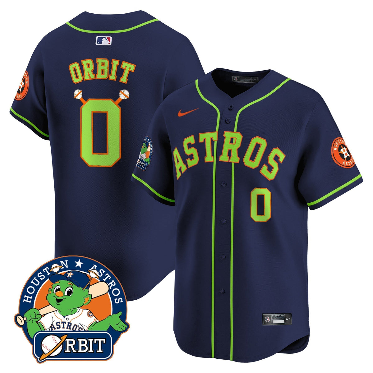 Astros Orbit Patch Vapor Premier Limited Jersey V2 - All Stitched
