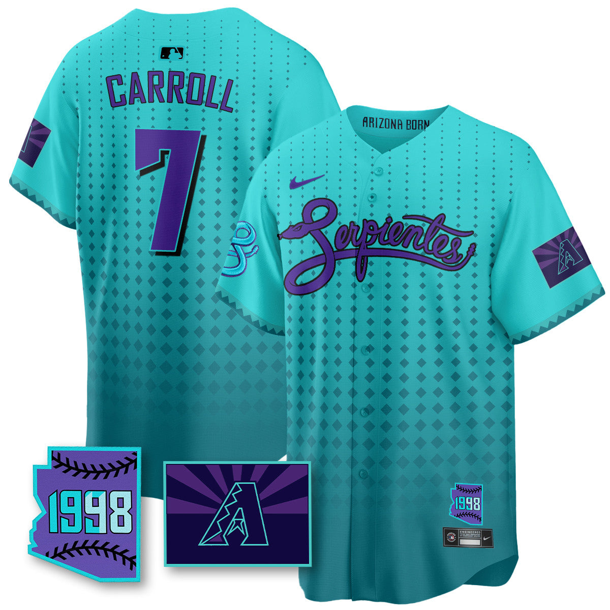 ARI Purple for Second âSerpientesâ City Connect Men Jersey - All Stitched