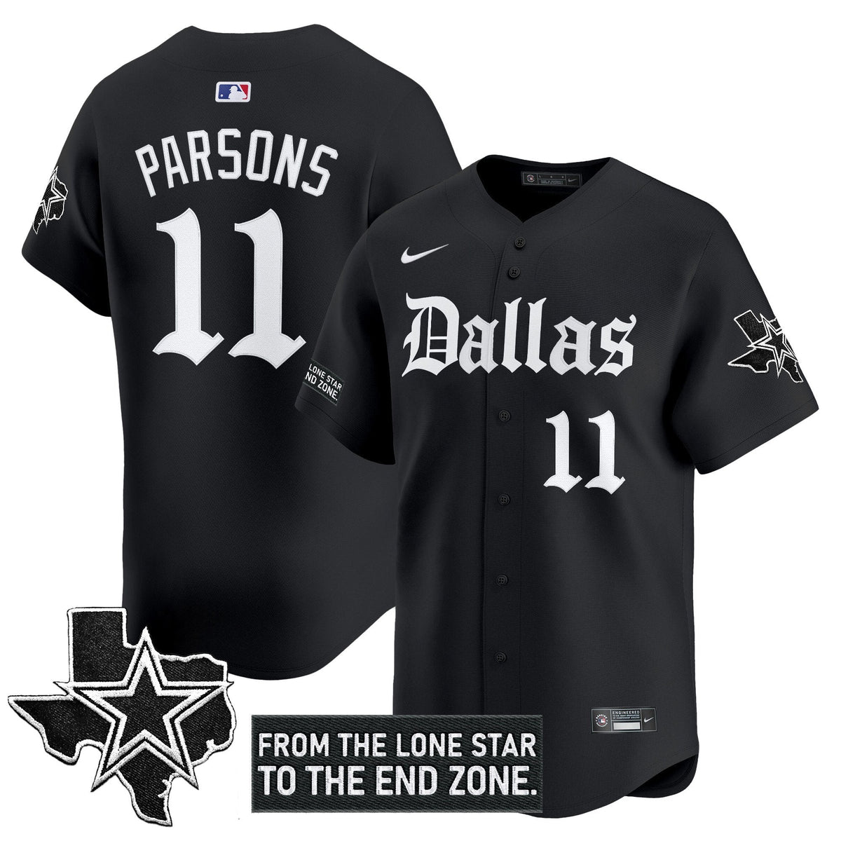 DAL 'Gothic Lone Star Edition' Vapor Baseball Jersey - All Stitched