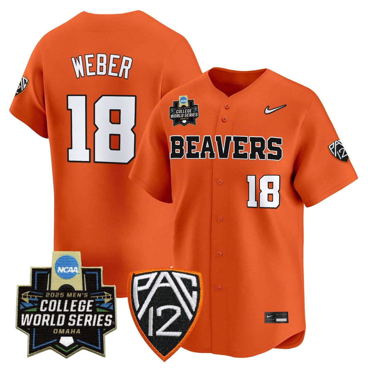 Oregon State Beavers 2025 World Series Vapor Premier Limited Jersey - All Stitched