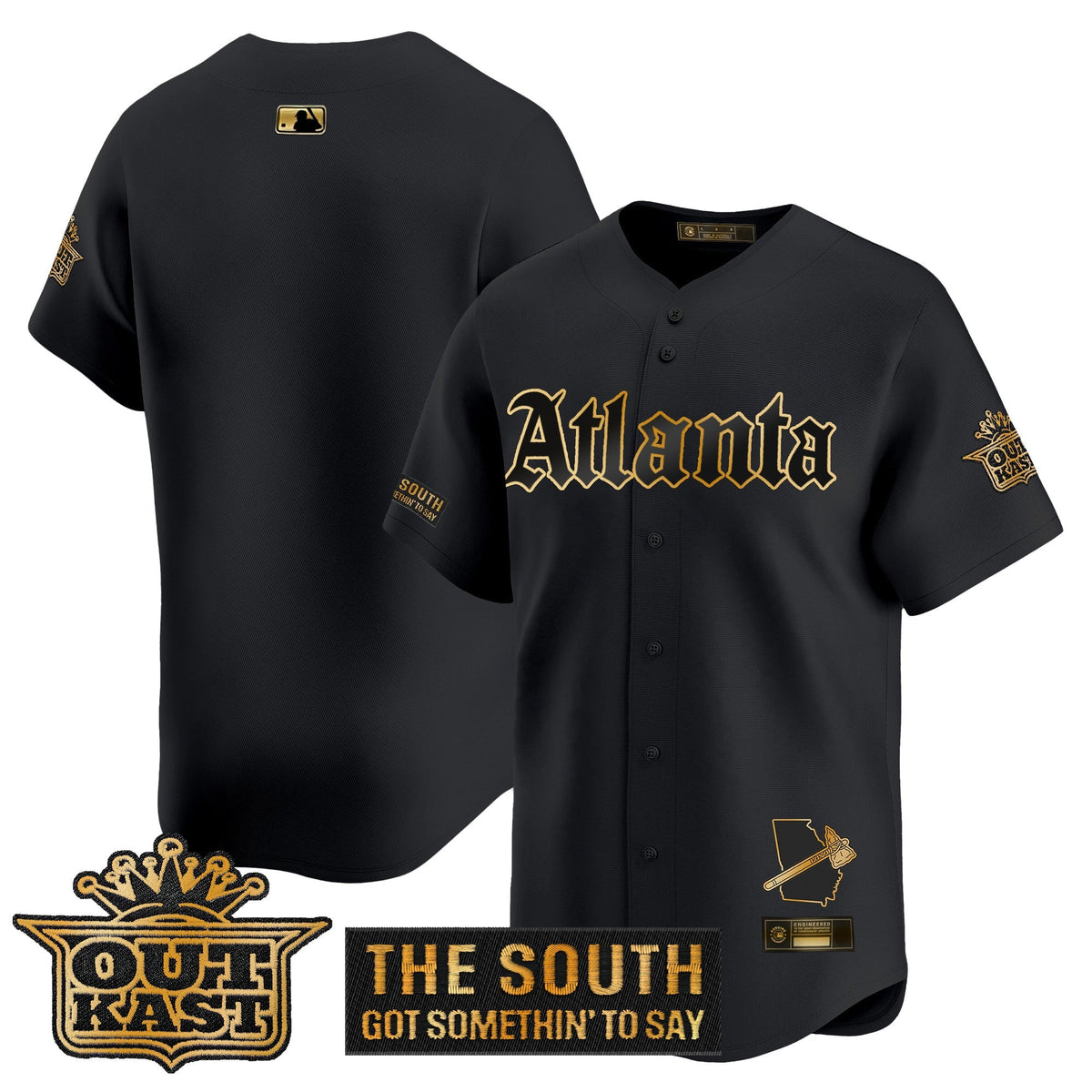 ATL 'Gothic South x Outkast Edition' Gold Vapor Premier Limited Jersey - All Stitched