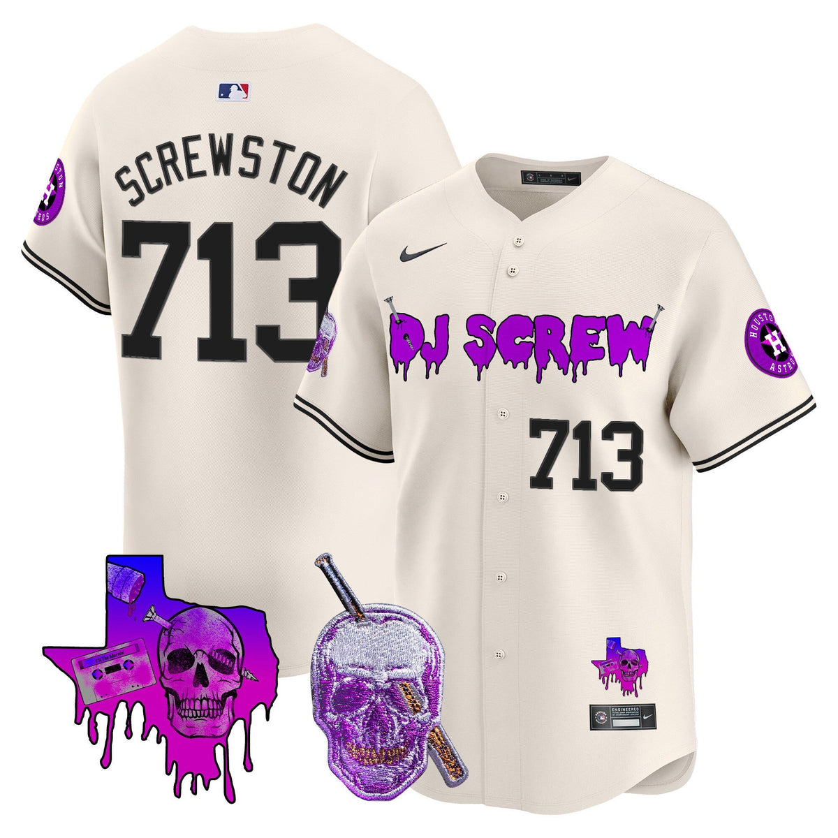 Astros DJ Screw Vapor Premier Limited Jersey - All Stitched