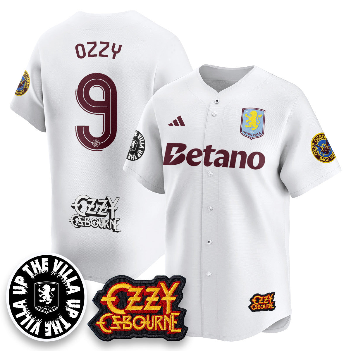 Aston Villa Ozzy Osbourne Back Home Baseball Men Jersey - All Stitched