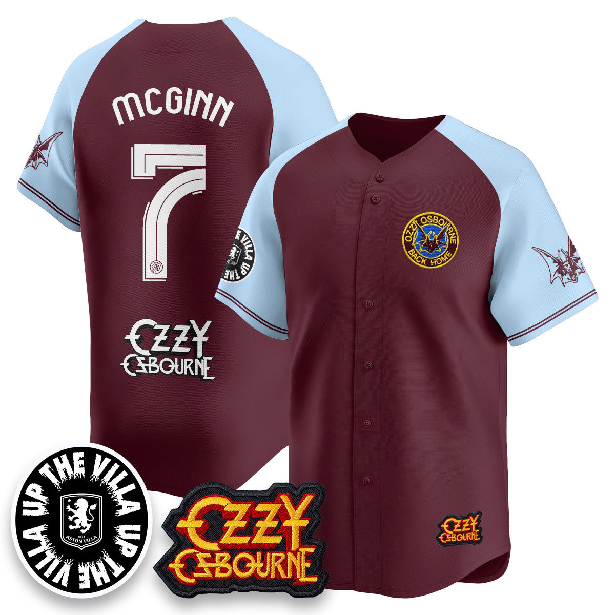 Aston Villa Ozzy Osbourne Back Home Baseball Jersey - All Stitched