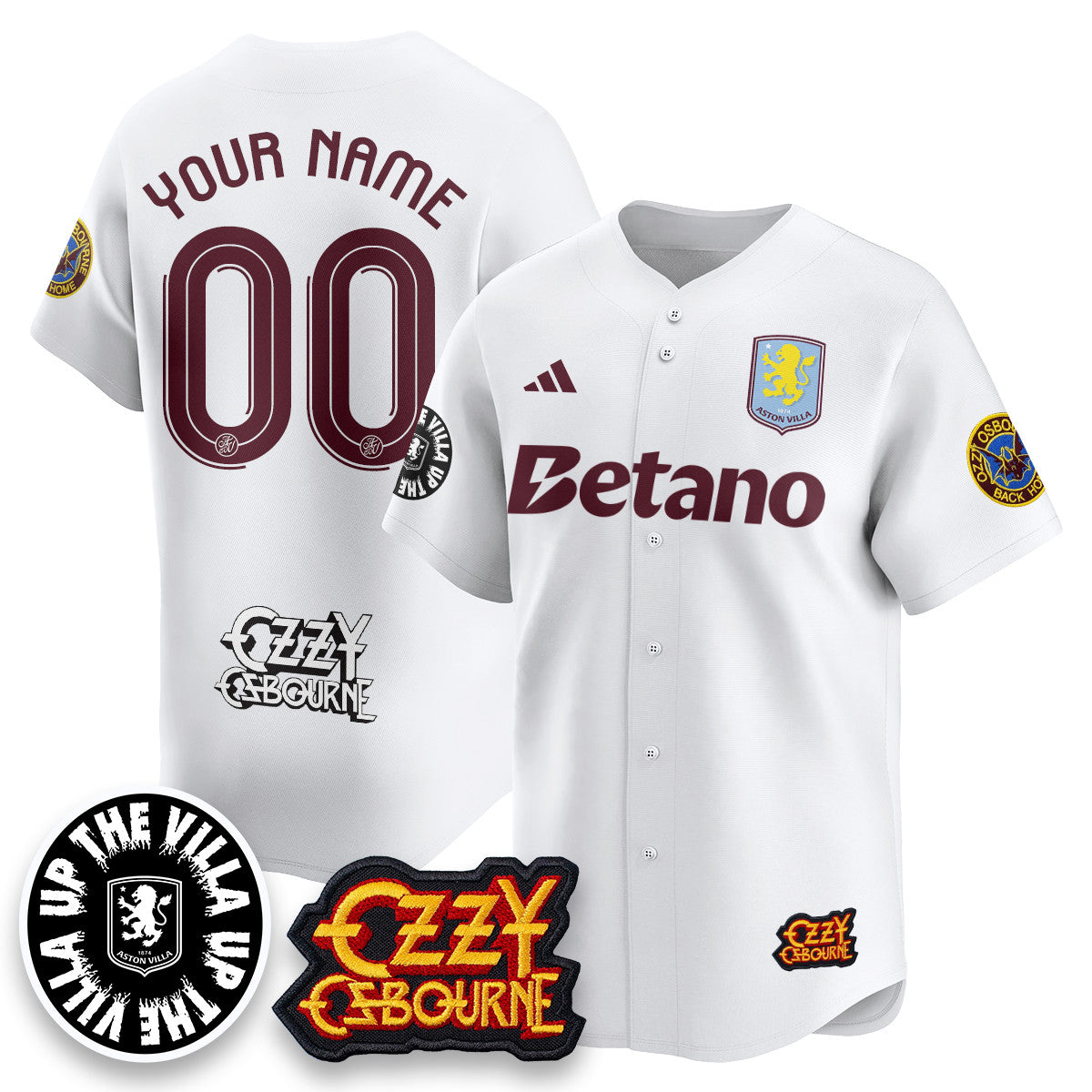 Aston Villa Ozzy Osbourne Back Home Baseball Jersey - All Stitched