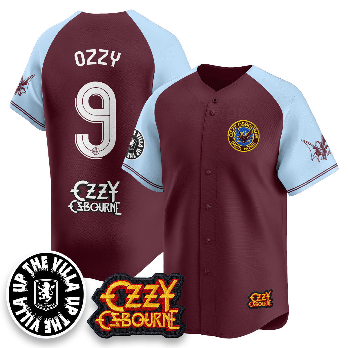 Aston Villa Ozzy Osbourne Back Home Baseball Men Jersey - All Stitched