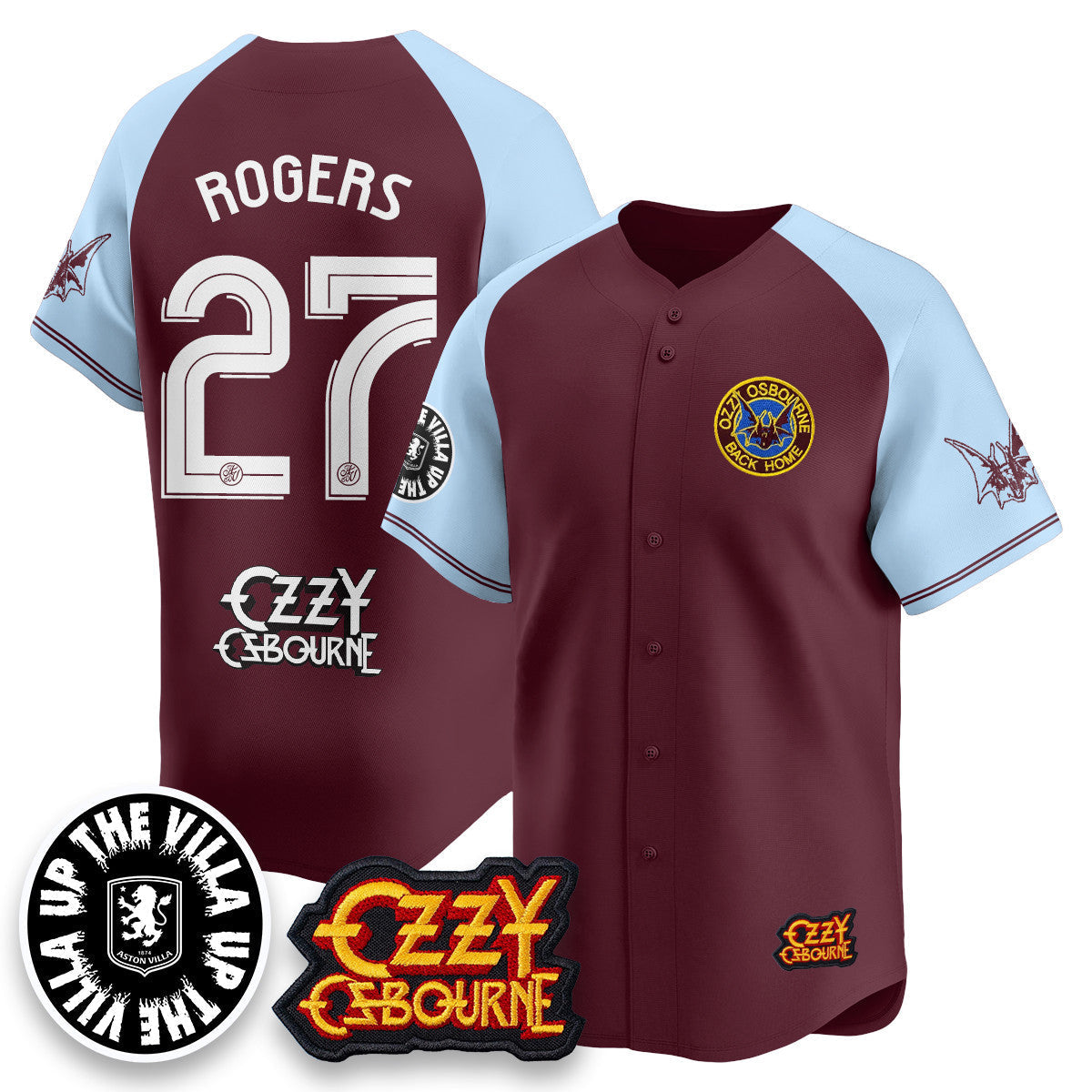 Aston Villa Ozzy Osbourne Back Home Baseball Men Jersey - All Stitched