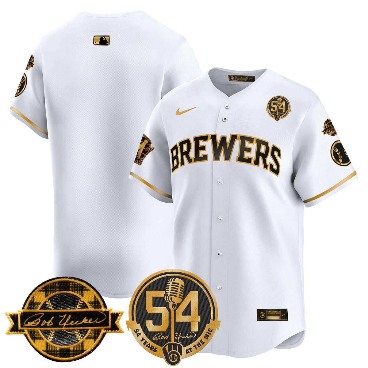 MIL 'Bob Uecker - 54 Seasons for Brewers' City Connect Jersey - Stitched