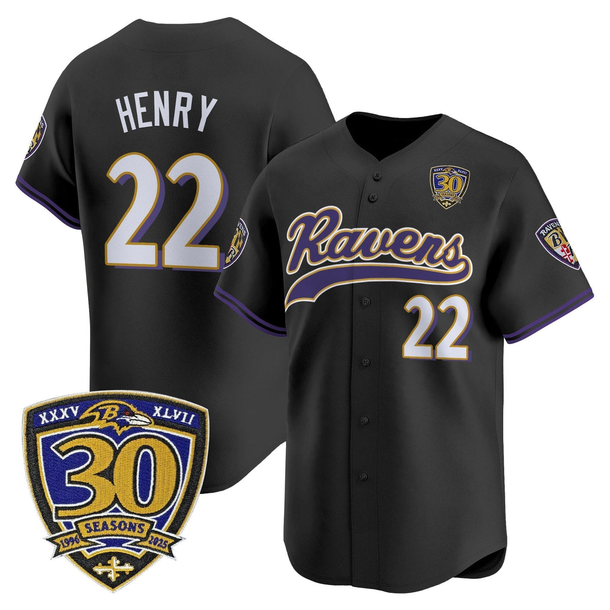 BAL 2025 Vapor Baseball Jersey - 30th Anniversary Patch - All Stitched