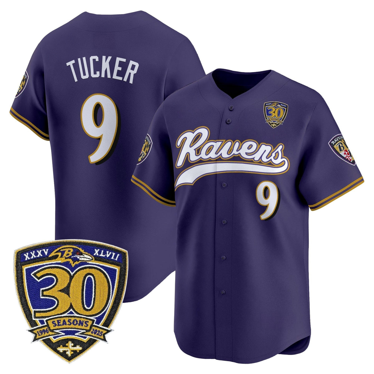 BAL 2025 Vapor Baseball Jersey - 30th Anniversary Patch - All Stitched