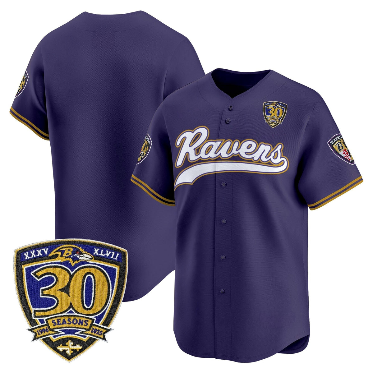BAL 2025 Vapor Baseball Jersey - 30th Anniversary Patch - All Stitched