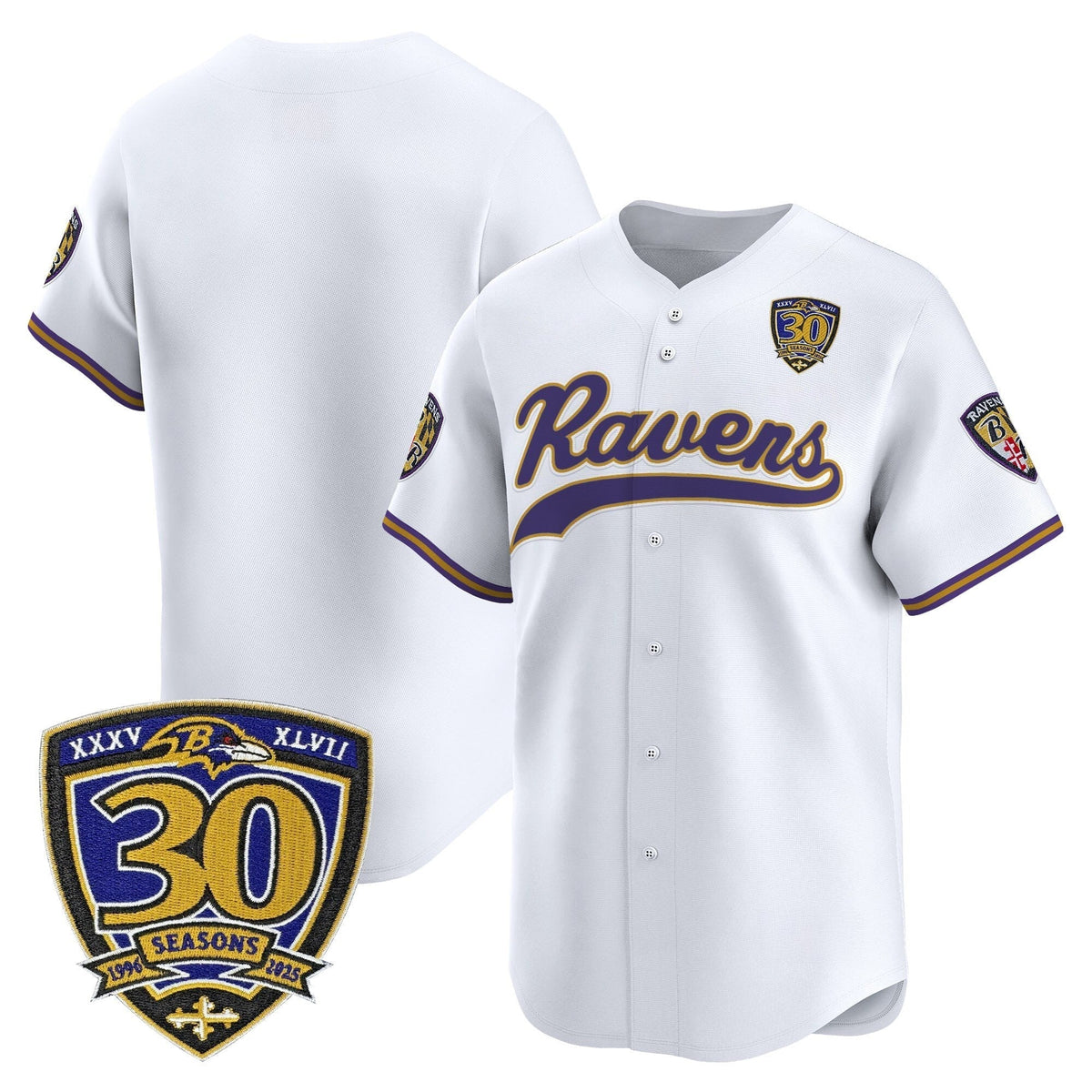 BAL 2025 Vapor Baseball Jersey - 30th Anniversary Patch - All Stitched