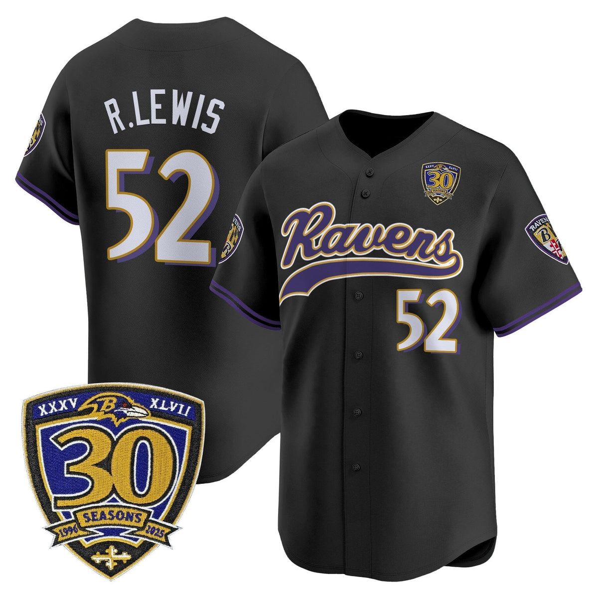 BAL 2025 Vapor Baseball Jersey - 30th Anniversary Patch - All Stitched