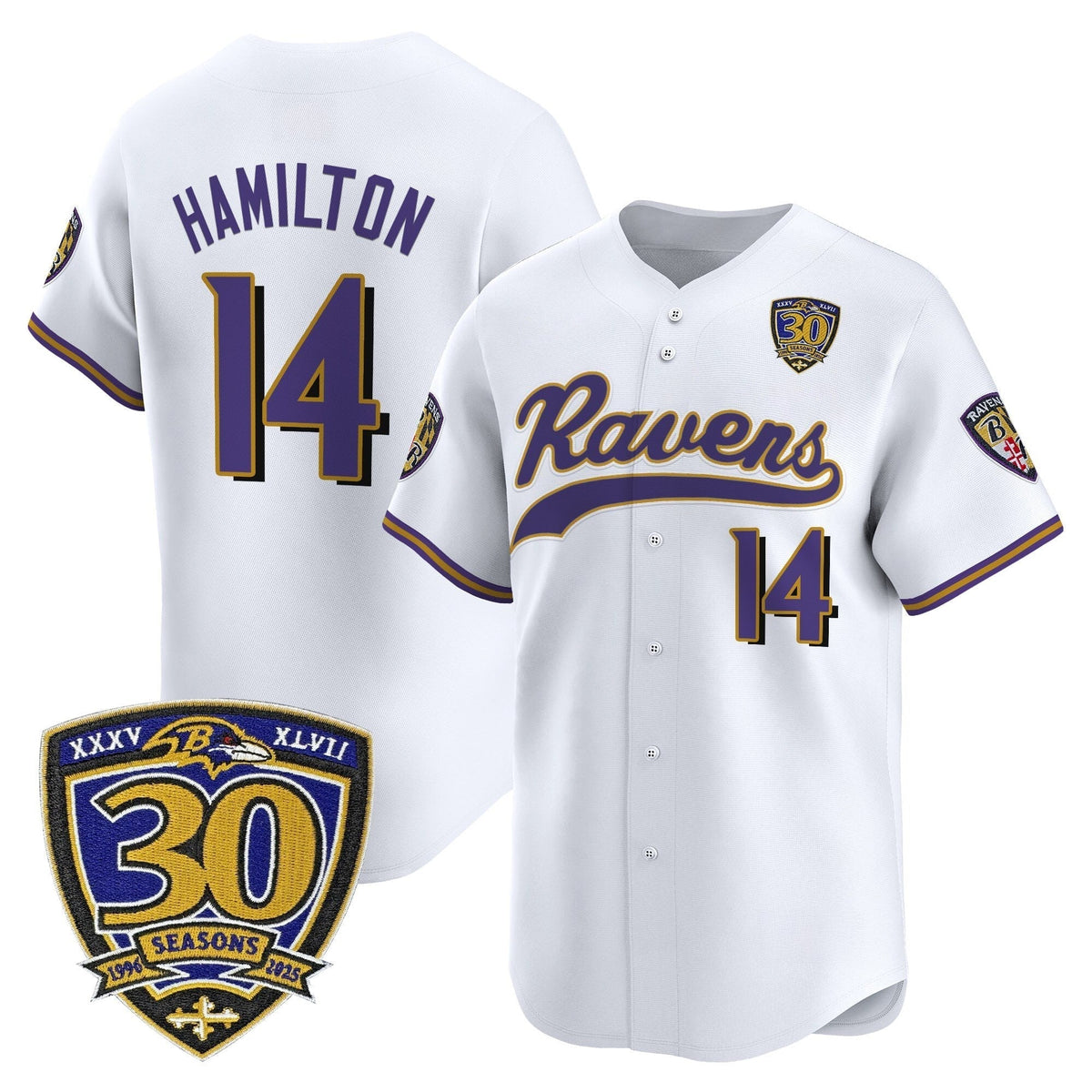BAL 2025 Vapor Baseball Jersey - 30th Anniversary Patch - All Stitched