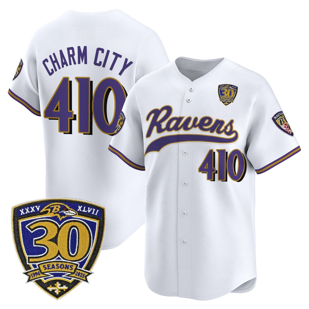 BAL 2025 Vapor Baseball Jersey - 30th Anniversary Patch - All Stitched