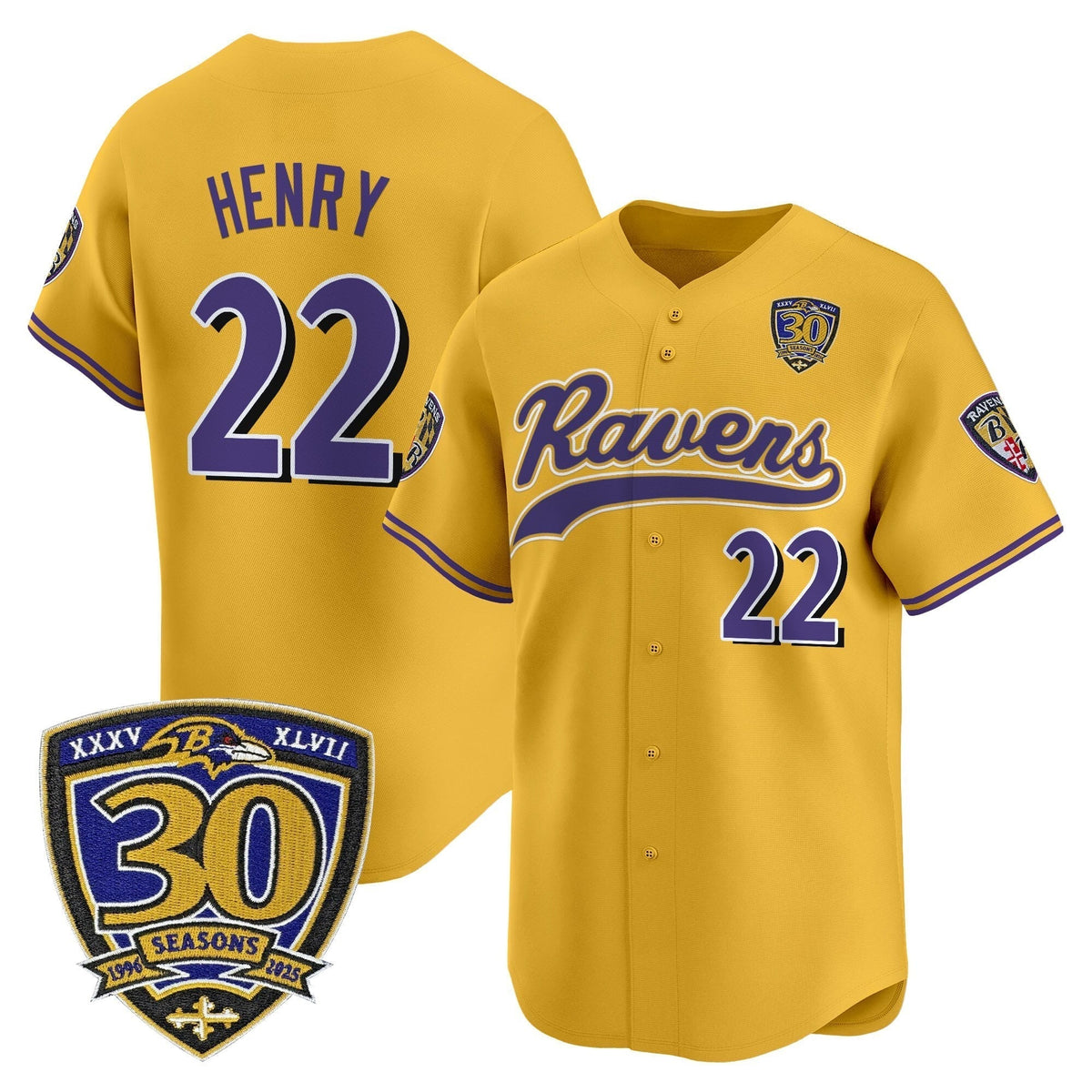 BAL 2025 Vapor Baseball Jersey - 30th Anniversary Patch - All Stitched