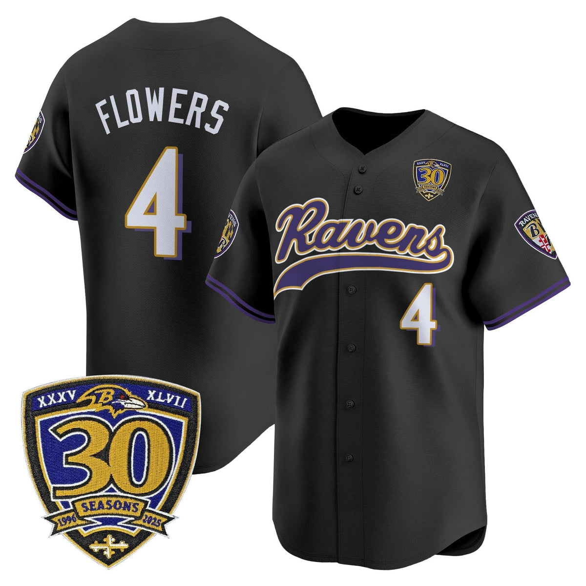 BAL 2025 Vapor Baseball Jersey - 30th Anniversary Patch - All Stitched
