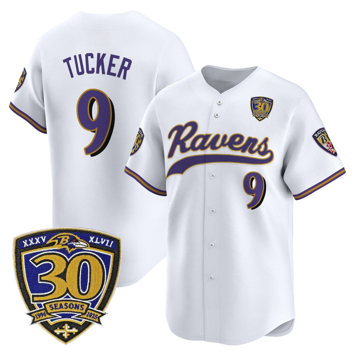 BAL 2025 Vapor Baseball Jersey - 30th Anniversary Patch - All Stitched