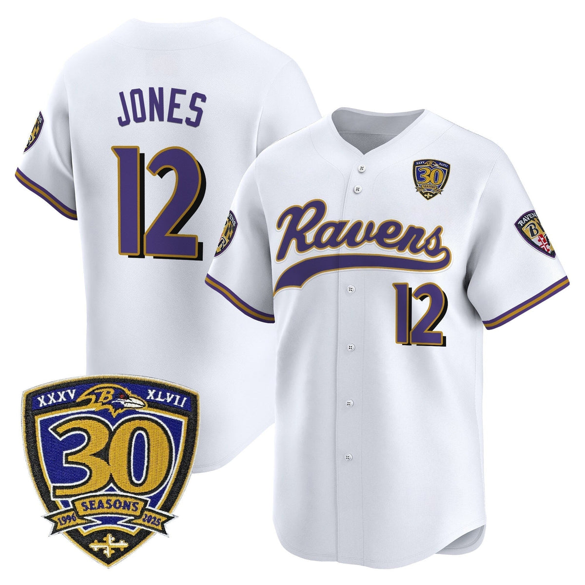 BAL 2025 Vapor Baseball Jersey - 30th Anniversary Patch - All Stitched