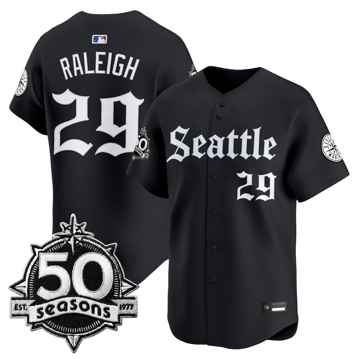 SEA 50 Seasons Patch Vapor Premier Limited Jersey - Gothic Edition - All Stitched