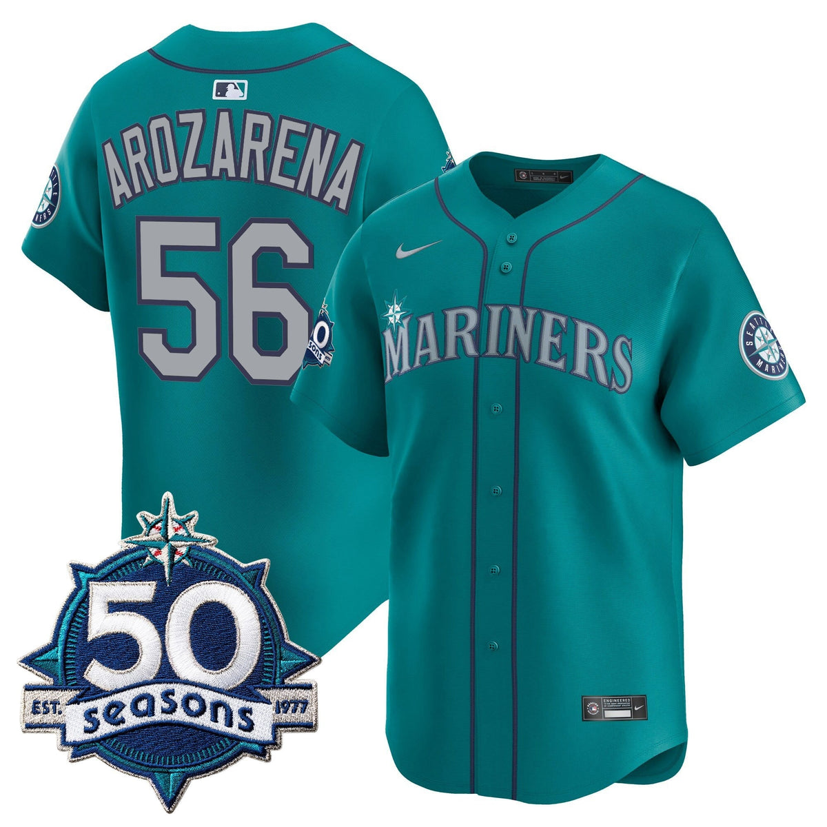 SEA 50 Seasons Patch Vapor Premier Limited Jersey - All Stitched