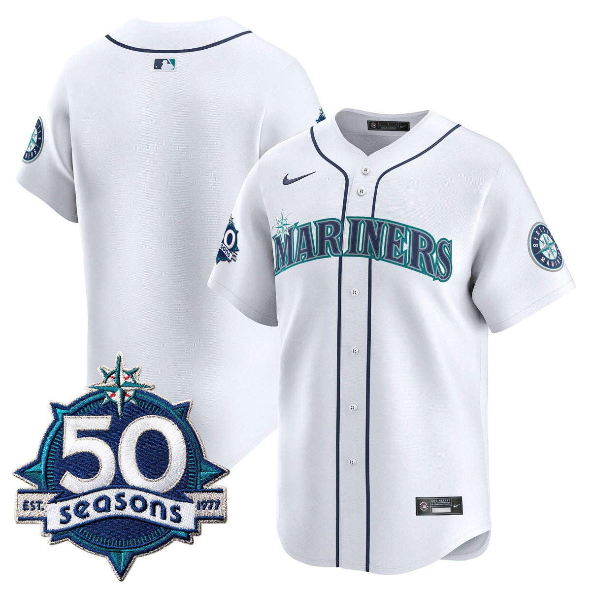 SEA 50 Seasons Patch Vapor Premier Limited Jersey - All Stitched