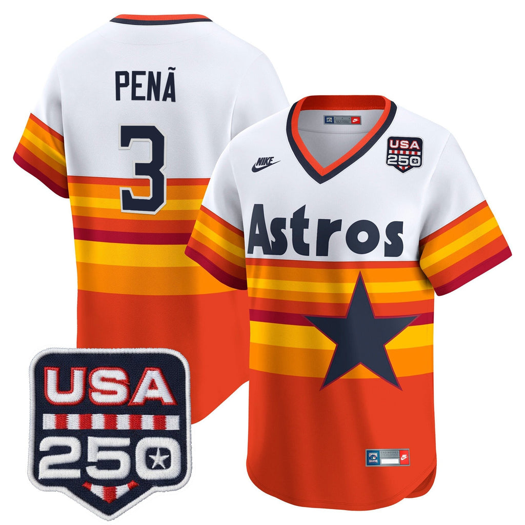 Menâs HOU 250America Patch Vapor Premier Limited Jersey - All Stitched