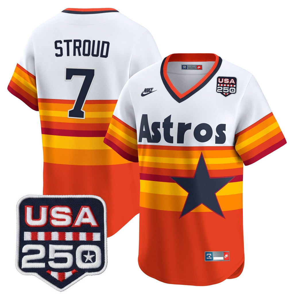 Menâs HOU 250America Patch Vapor Premier Limited Jersey - All Stitched