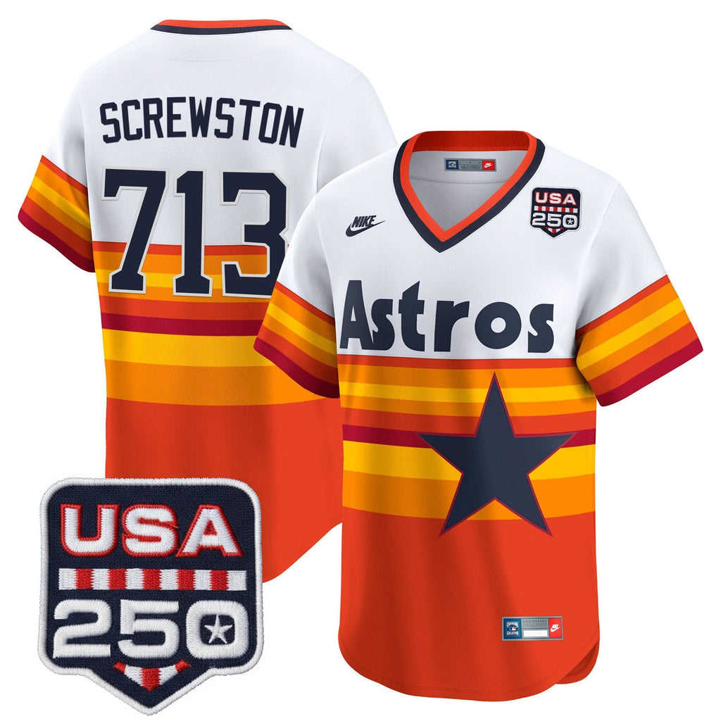 Menâs HOU 250America Patch Vapor Premier Limited Jersey - All Stitched