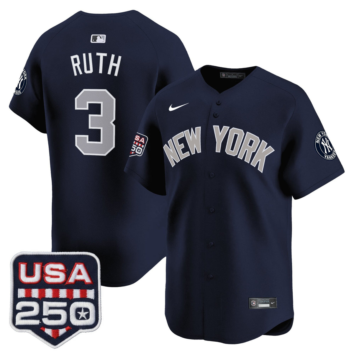 NYY 250America Patch Vapor Premier Limited Jersey - All Stitched
