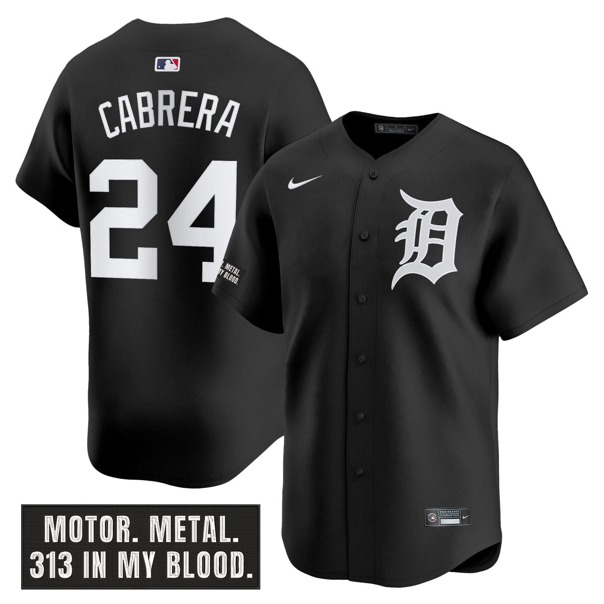 DET 'Motor Gothic Edition' Vapor Premier Limited Jersey - All Stitched