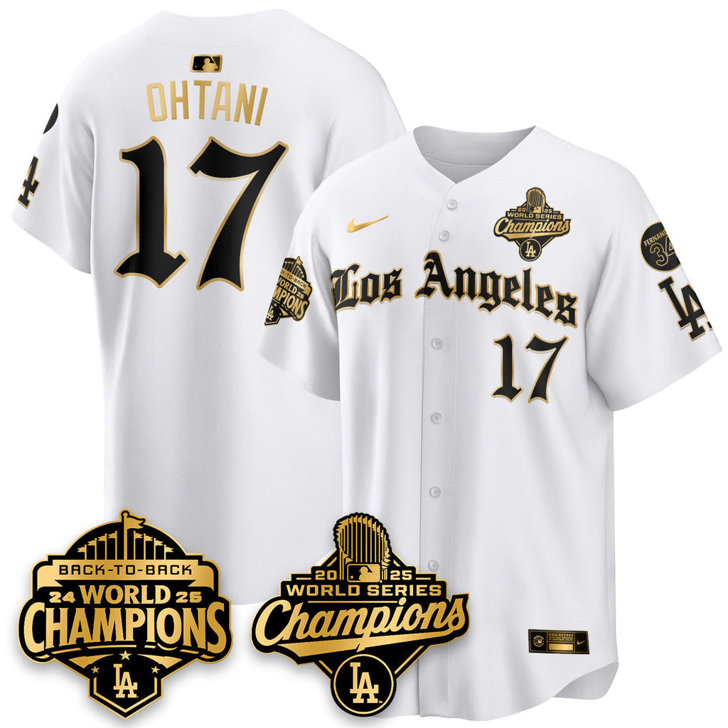 LAD 2025 World Series Champions Vapor Premier Limited Men Jersey - LA Gothic Edition - All Stitched