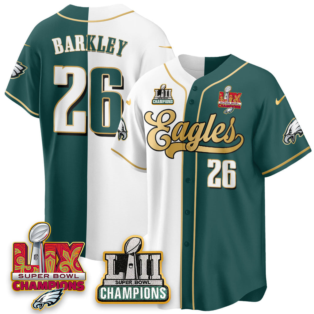 PHI LII-LIX Super Bowl Champions Vapor Limited Gold Baseball Men Jersey - All Stitched