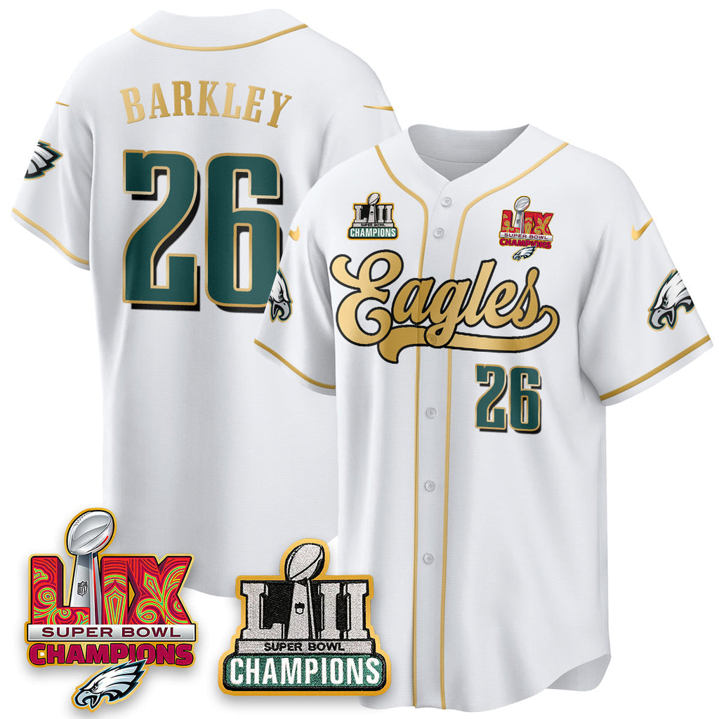 PHI LII-LIX Super Bowl Champions Vapor Limited Gold Baseball Men Jersey - All Stitched