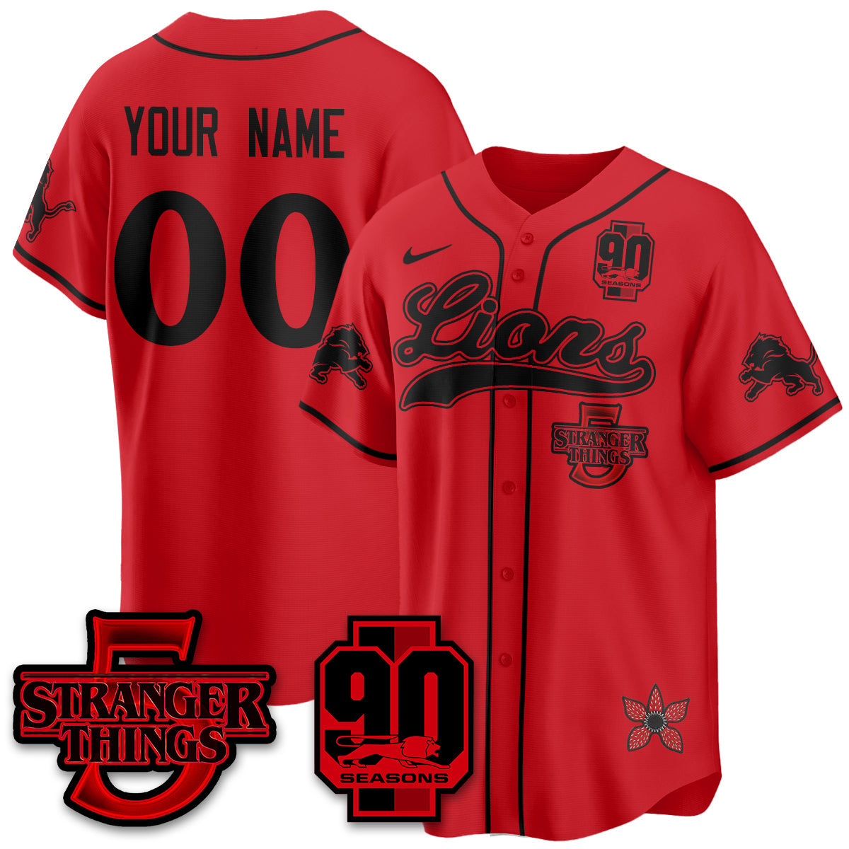 DET 'Stranger Things Edition' Vapor Limited Baseball Jersey - All Stitched