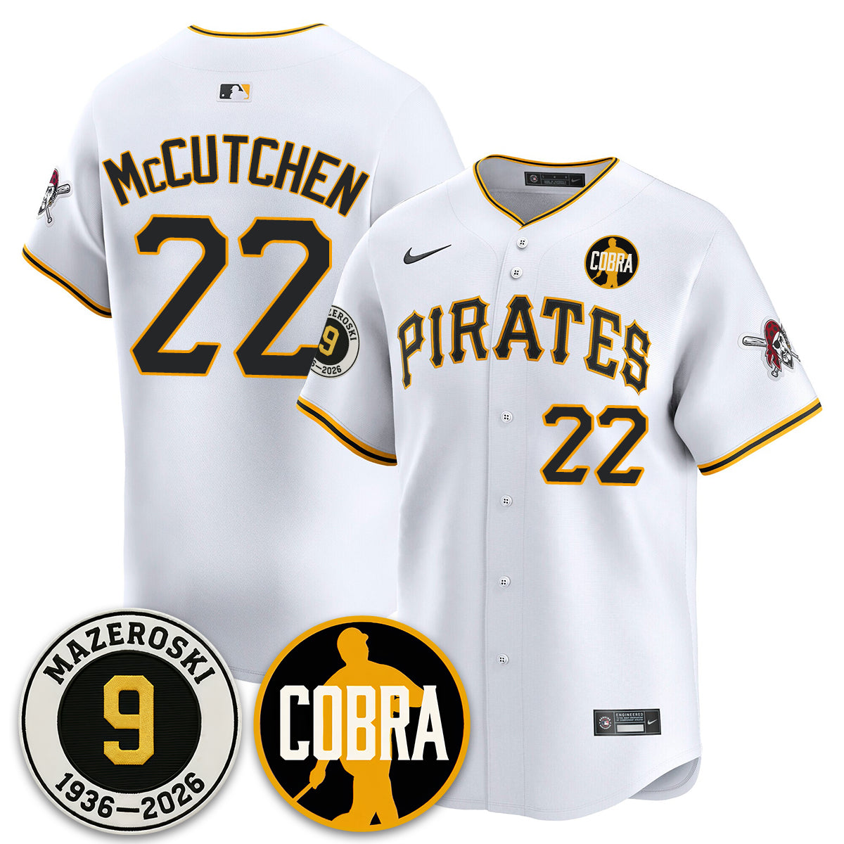 PIT Memories Vapor Limited Men Jersey - Bill Mazeroski Patch - All Stitched
