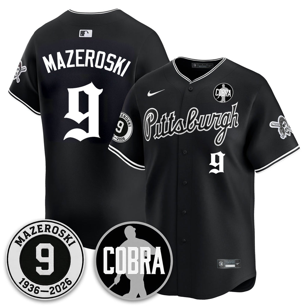 PIT Memories Vapor Limited Gothic Jersey - Bill Mazeroski Patch - All Stitched
