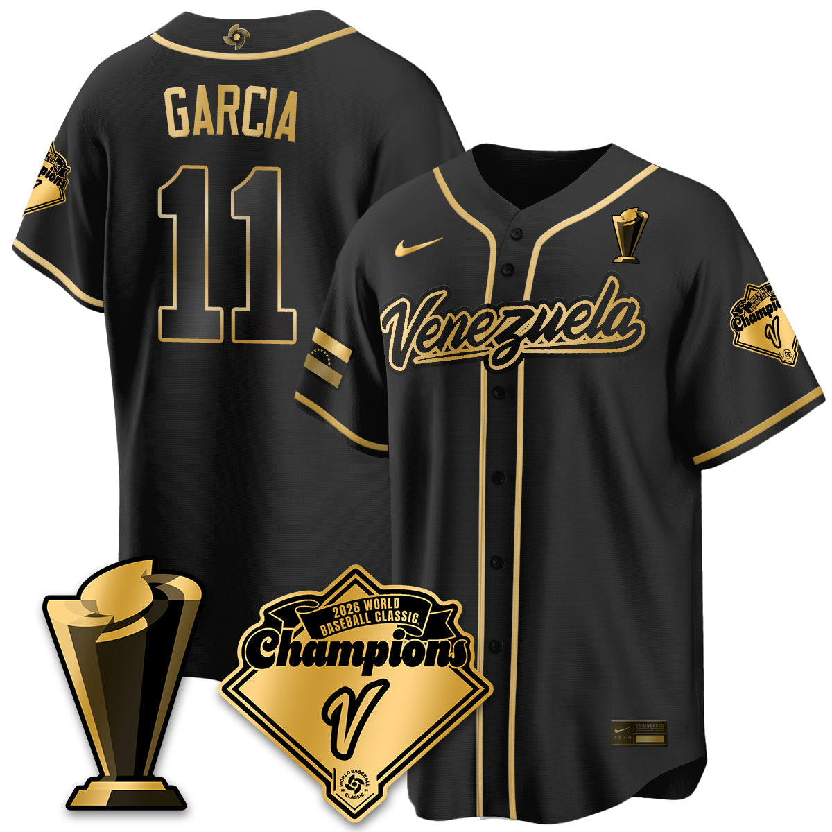 Venezuela Baseball 2026 World Baseball Classic Champions Limited Men Jersey - All Stitched