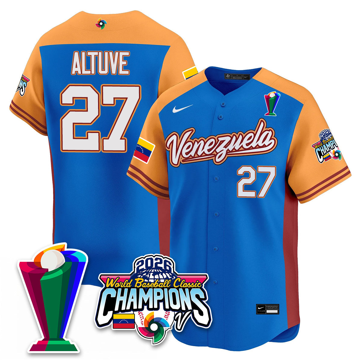Venezuela Baseball 2026 World Baseball Classic Champions Limited Men Jersey V2 - All Stitched