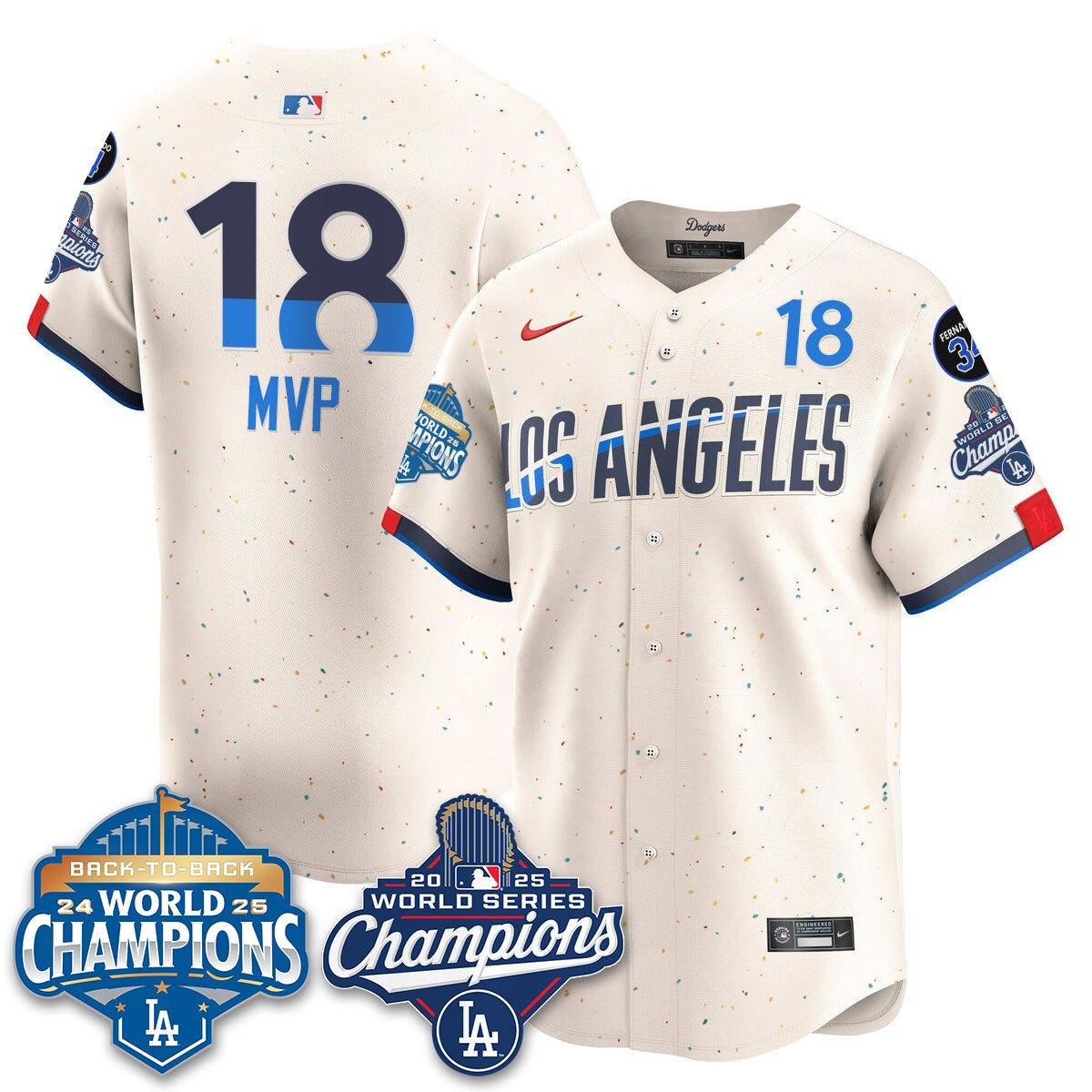 LAD 2025 World Series Champions Jersey - All Stitched