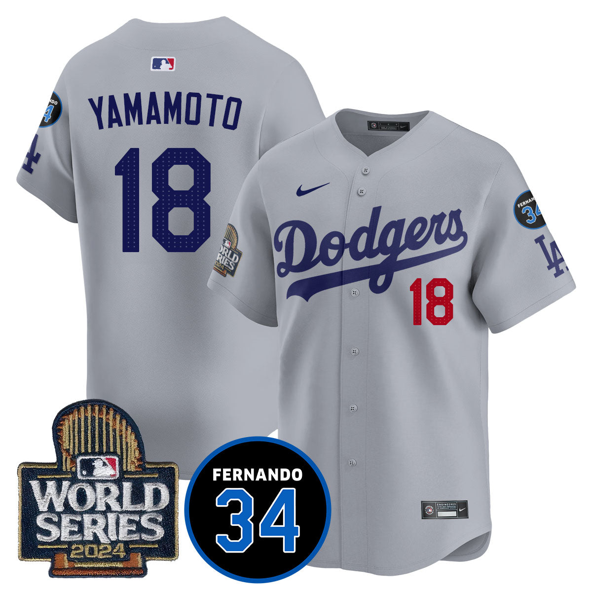 Dodgers Fernando Valenzuela Memorial Men Jersey - All Stitched