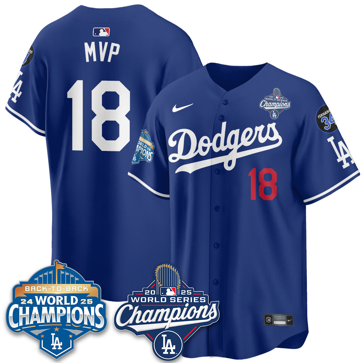 LAD 2025 World Series Champions Men Jersey - All Stitched