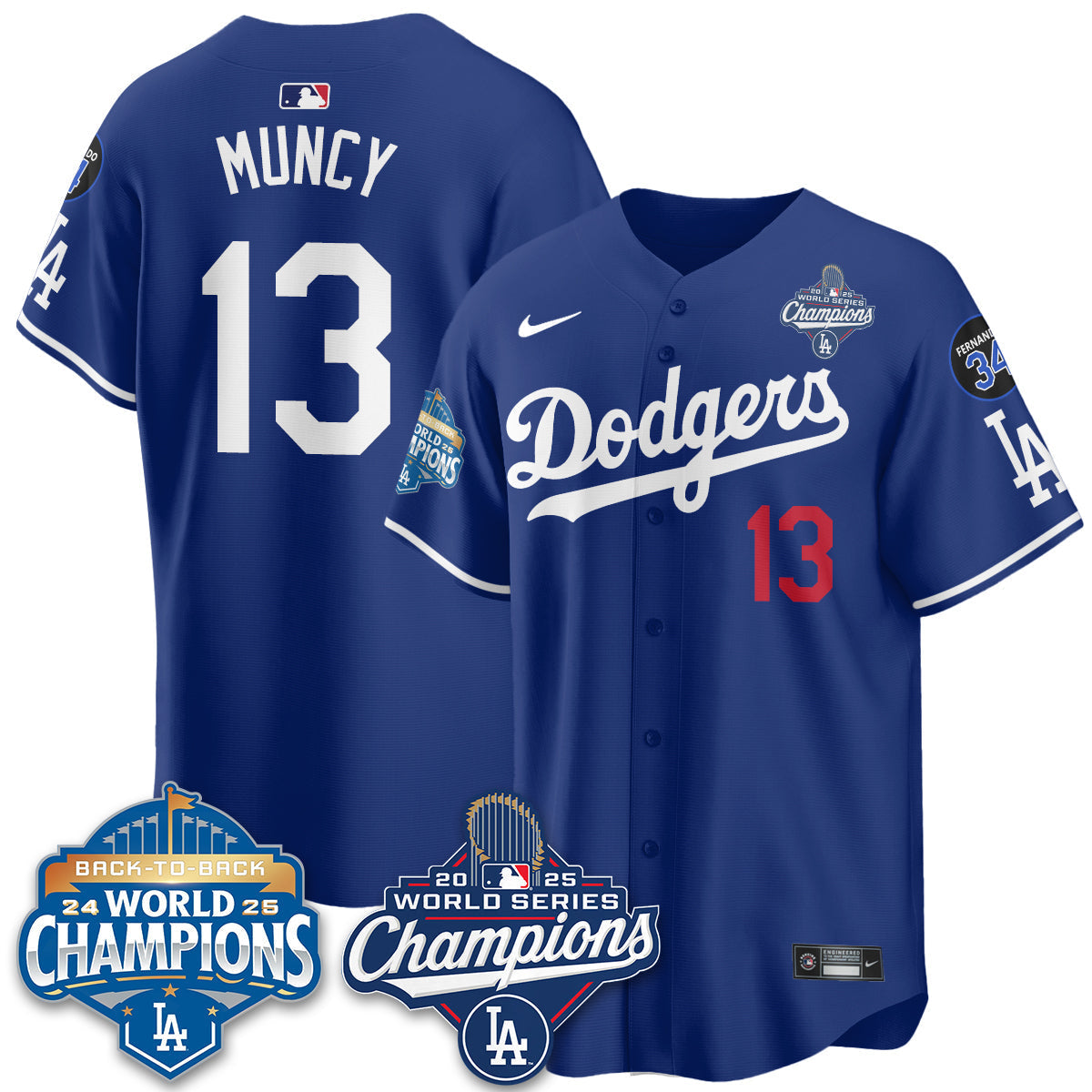 LAD 2025 World Series Champions Men Jersey - All Stitched