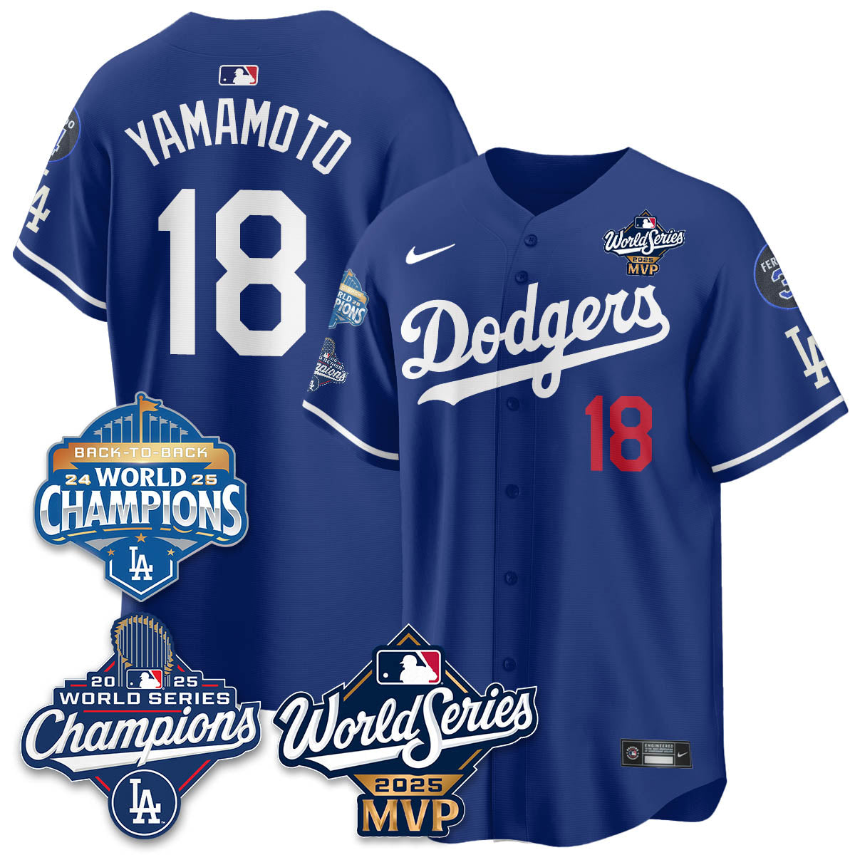 Yoshinobu Yamamoto LAD 2025 World Series MVP Men Jersey - All Stitched N2