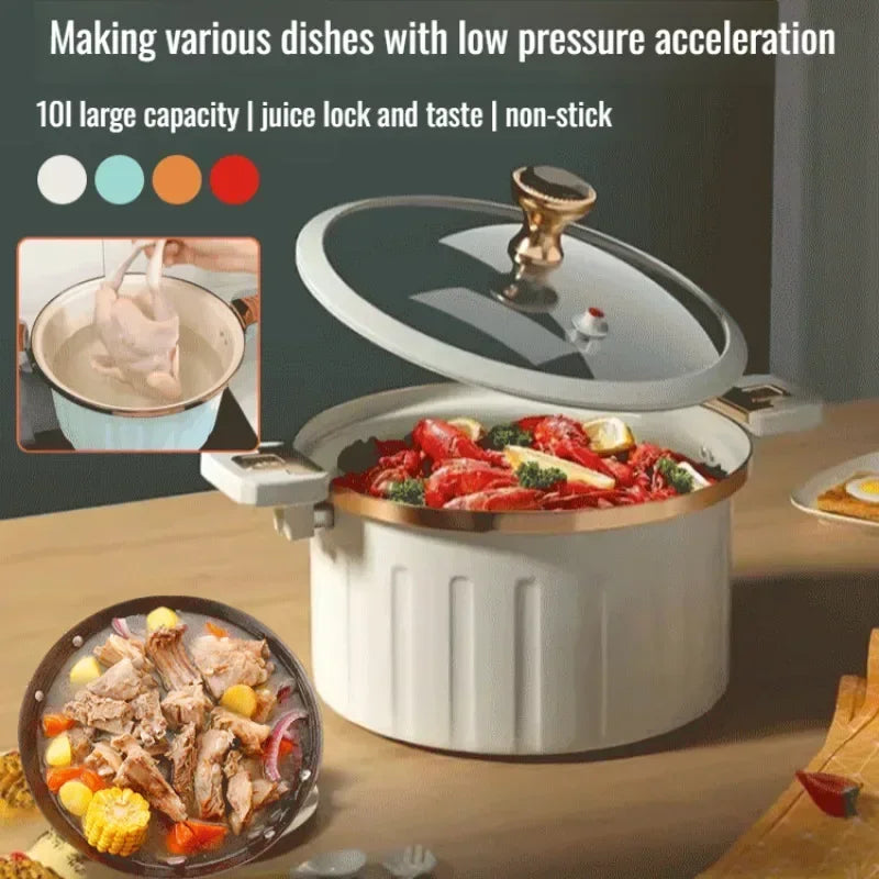 Micro Pressure Cooker Household Large Capacity cooking Pot with Double Ear Non-stick Multi-function Soup Pot Pressure Cooking