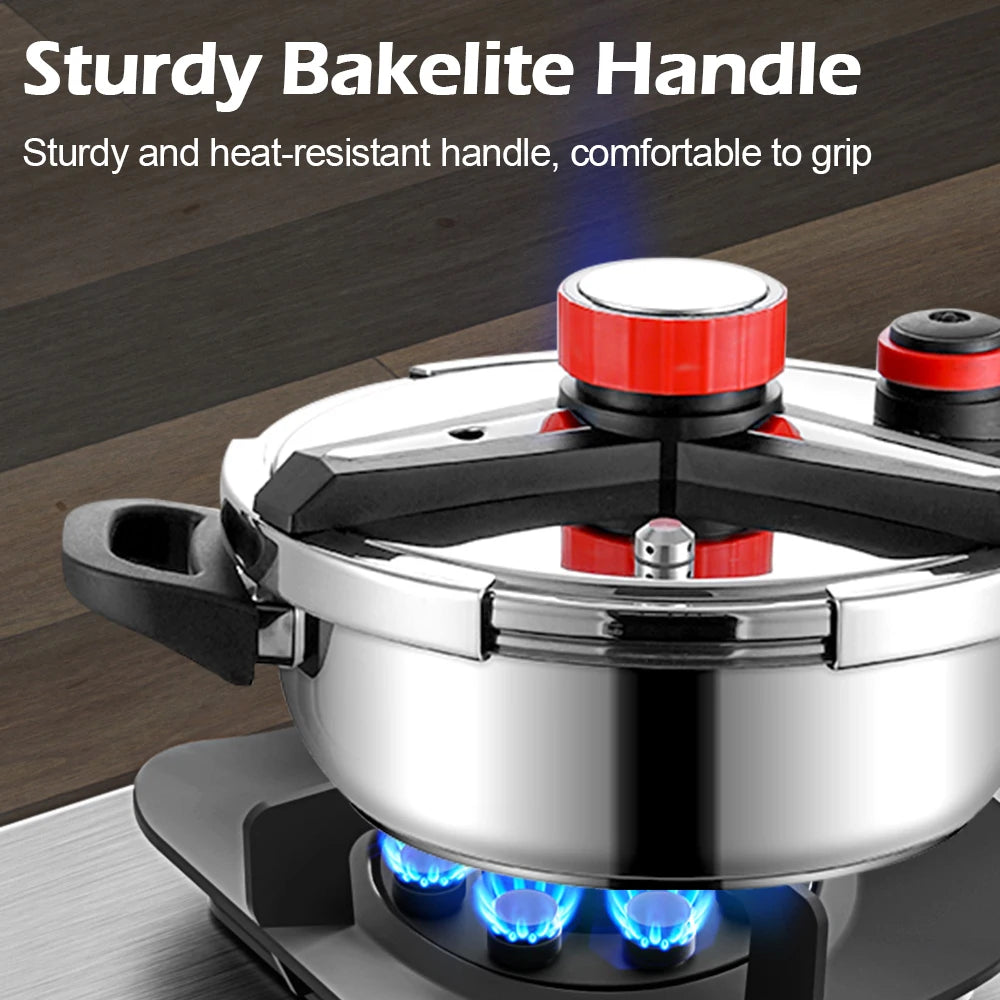 Fenghui 5.5L 304 Stainless Steel Pressure Cooker CE Certified Explosion-Proof Safe Fast-Cooking Cookware for Kitchen
